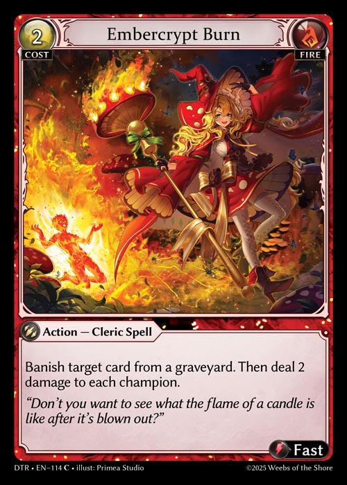 Embercrypt Burn DTR-EN-114-Normal-Common (C) - Distorted Reflections - Grand Archive Card