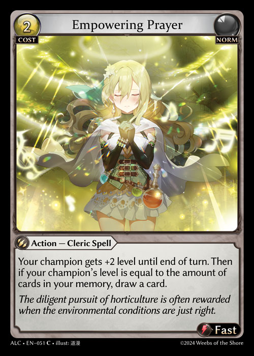 Empowering Prayer ALC-EN-051-Normal-Common (C) - Alchemical Revolution - Grand Archive Card