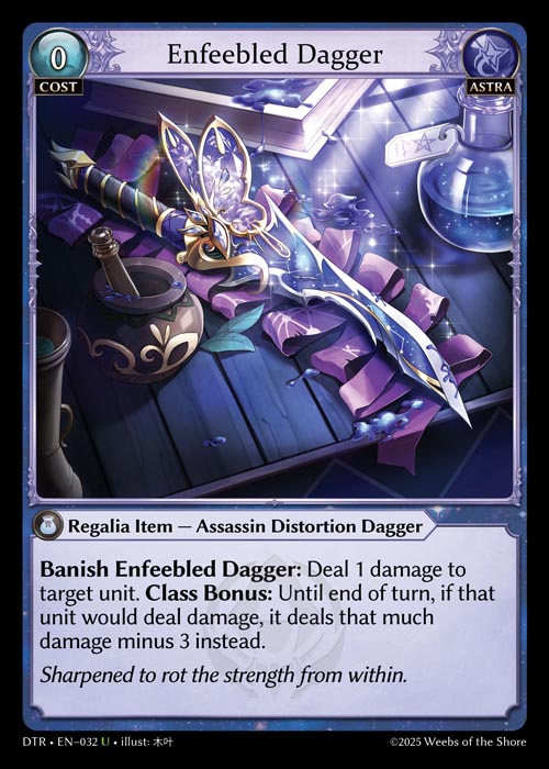 Enfeebled Dagger DTR-EN-032-Normal-Uncommon (U) - Distorted Reflections - Grand Archive Card