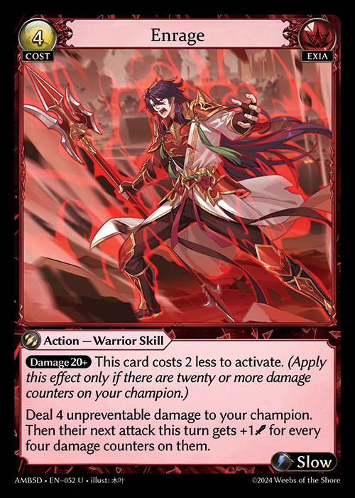 Enrage AMBSD-EN-052-Normal-Uncommon (U) - Mortal Ambition Starter Decks - Grand Archive Card