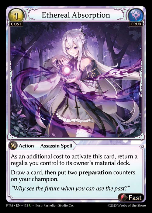 Ethereal Absorption PTM-EN-173-Foil-Uncommon (U) - Phantom Monarchs - Grand Archive Card