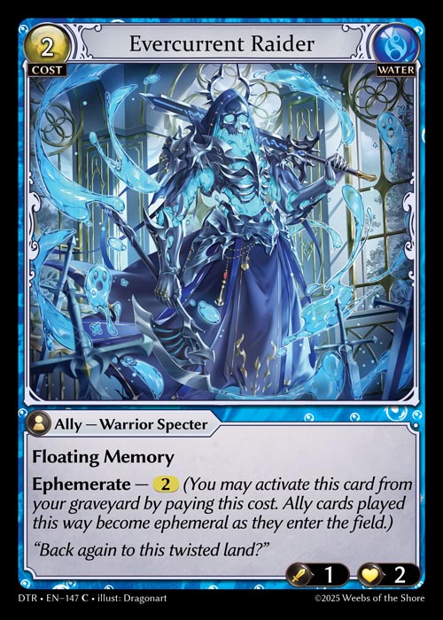 Evercurrent Raider DTR-EN-147-Normal-Common (C) - Distorted Reflections - Grand Archive Card