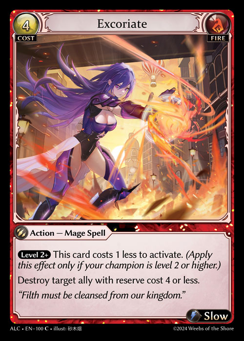 Excoriate ALC-EN-100-Normal-Common (C) - Alchemical Revolution - Grand Archive Card