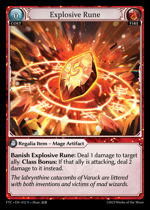 Explosive Rune FTC-EN-012-Normal-Rare (R) - Fractured Crown - Grand Archive Card