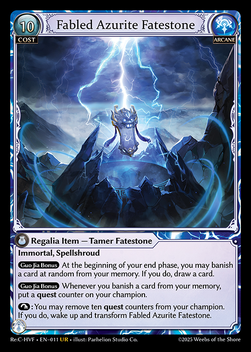 Fabled Azurite Fatestone ReC-HVF-EN-011-Normal-Ultra Rare (UR) - Re:Collection Heaven's Favored - Grand Archive Card