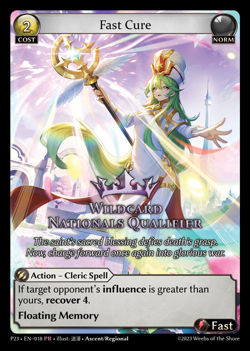 Fast Cure P23-EN-018-Normal-Promotional Rare (PR) - Promotional 2023 - Grand Archive Card