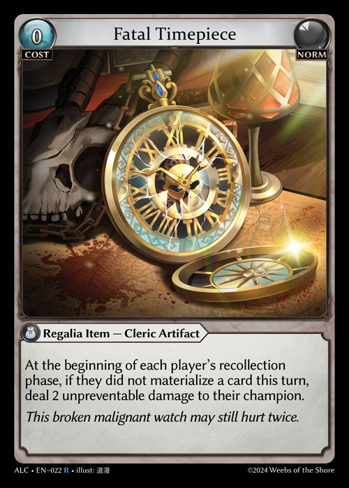 Fatal Timepiece ALC-EN-022-Normal-Rare (R) - Alchemical Revolution - Grand Archive Card