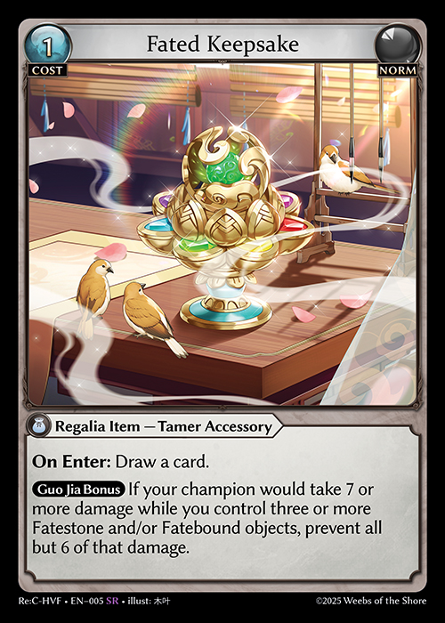 Fated Keepsake ReC-HVF-EN-005-Normal-Super Rare (SR) - Re:Collection Heaven's Favored - Grand Archive Card