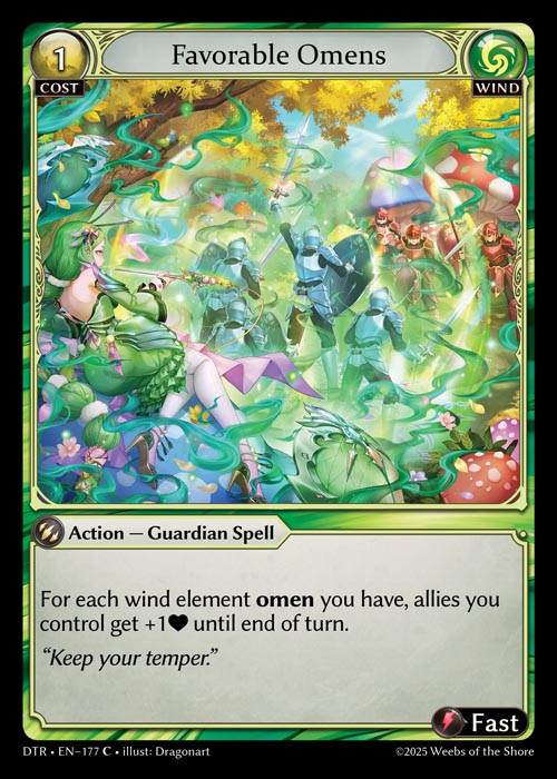 Favorable Omens DTR-EN-177-Normal-Common (C) - Distorted Reflections - Grand Archive Card