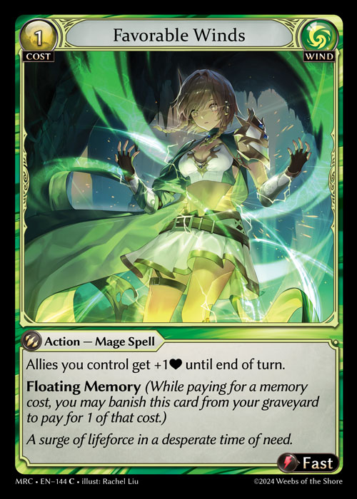 Favorable Winds MRC-EN-144-Foil-Common (C) - Mercurial Heart - Grand Archive Card