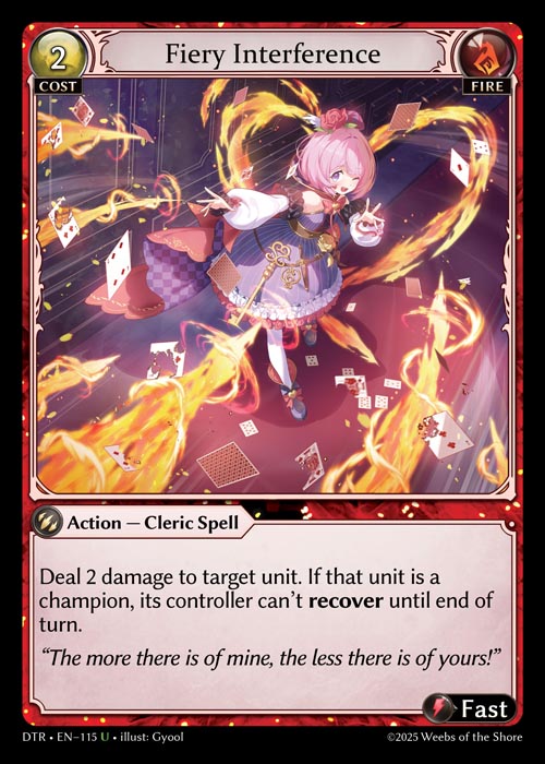 Fiery Interference DTR-EN-115-Normal-Uncommon (U) - Distorted Reflections - Grand Archive Card