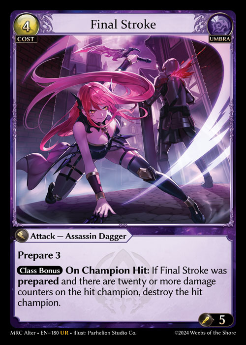 Final Stroke MRC Alter-EN-180-Normal-Ultra Rare (UR) - Mercurial Heart Alter Edition - Grand Archive Card