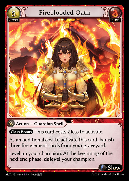 Fireblooded Oath ALC-EN-105-Normal-Super Rare (SR) - Alchemical Revolution - Grand Archive Card