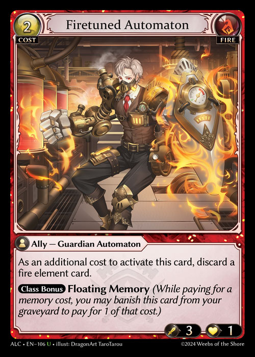 Firetuned Automaton ALC-EN-106-Normal-Uncommon (U) - Alchemical Revolution - Grand Archive Card