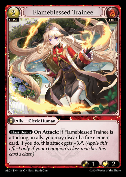 Flameblessed Trainee ALC-EN-108-Normal-Common (C) - Alchemical Revolution - Grand Archive Card