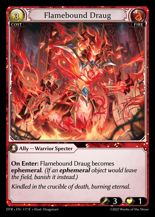 Flamebound Draug DTR-EN-117-Normal-Common (C) - Distorted Reflections - Grand Archive Card