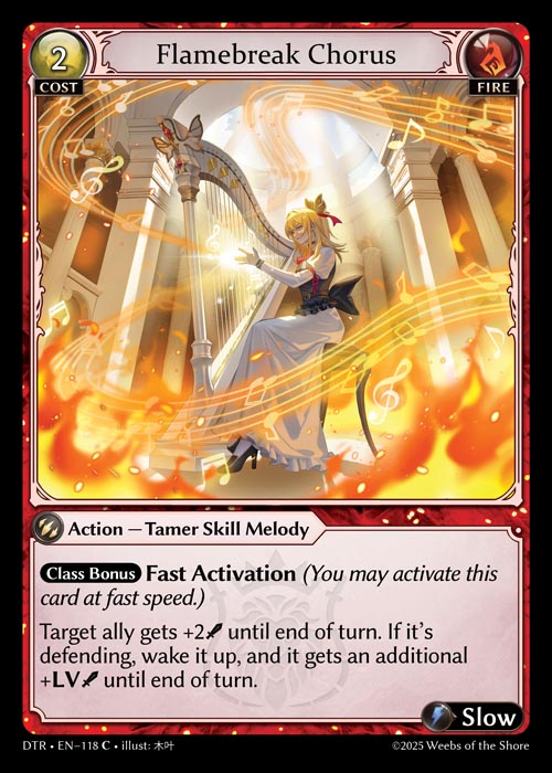 Flamebreak Chorus DTR-EN-118-Normal-Common (C) - Distorted Reflections - Grand Archive Card
