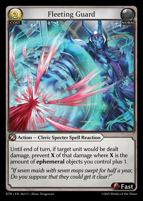 Fleeting Guard DTR-EN-063-Normal-Uncommon (U) - Distorted Reflections - Grand Archive Card