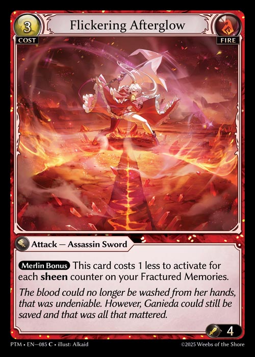 Flickering Afterglow PTM-EN-085-Foil-Common (C) - Phantom Monarchs - Grand Archive Card