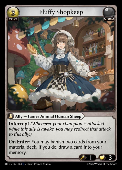 Fluffy Shopkeep DTR-EN-064-Normal-Rare (R) - Distorted Reflections - Grand Archive Card