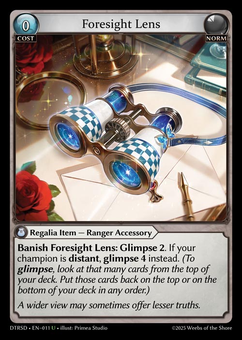 Foresight Lens DTRSD-EN-011-Normal-Uncommon (U) - Distorted Reflections Starter Decks - Grand Archive Card