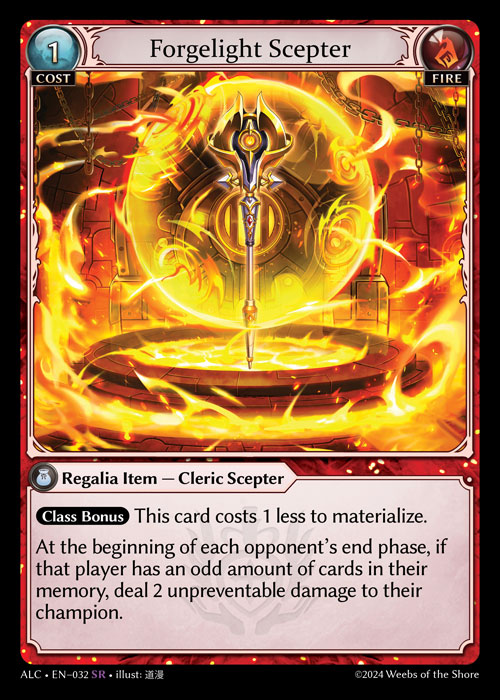 Forgelight Scepter ALC-EN-032-Normal-Super Rare (SR) - Alchemical Revolution - Grand Archive Card
