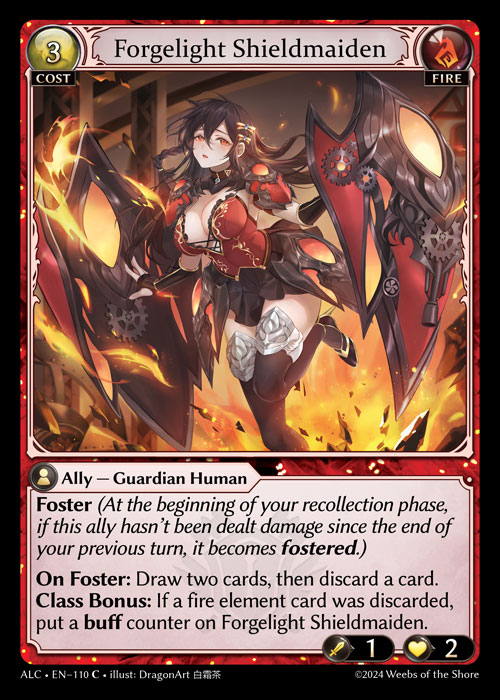 Forgelight Shieldmaiden ALC-EN-110-Normal-Common (C) - Alchemical Revolution - Grand Archive Card