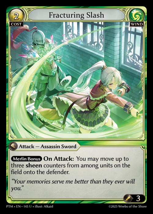 Fracturing Slash PTM-EN-145-Foil-Uncommon (U) - Phantom Monarchs - Grand Archive Card