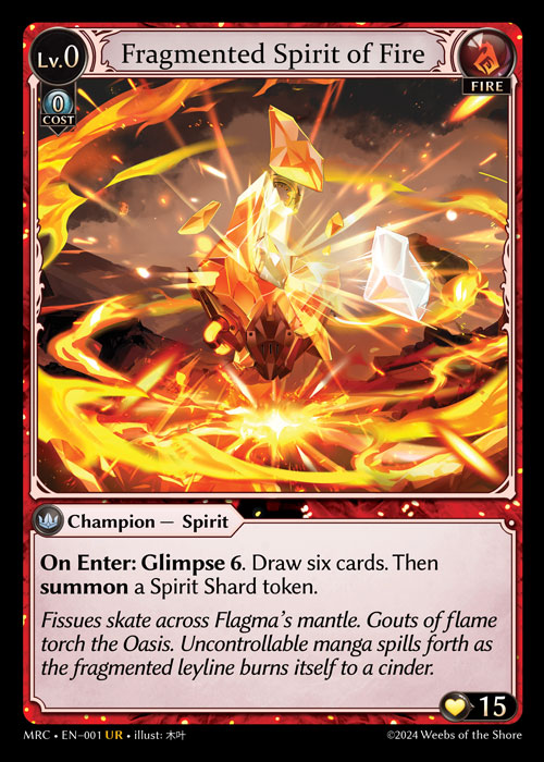 Fragmented Spirit of Fire MRC-EN-001-Normal-Ultra Rare (UR) - Mercurial Heart - Grand Archive Card