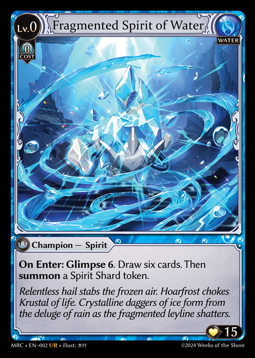 Fragmented Spirit of Water MRC-EN-002-Normal-Ultra Rare (UR) - Mercurial Heart - Grand Archive Card