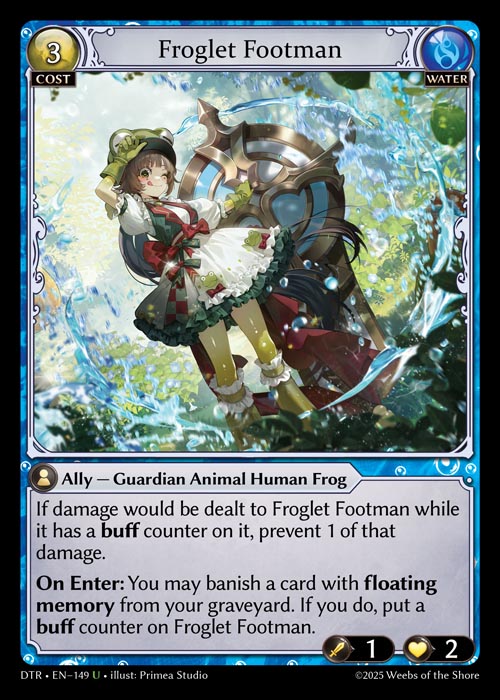 Froglet Footman DTR-EN-149-Normal-Uncommon (U) - Distorted Reflections - Grand Archive Card