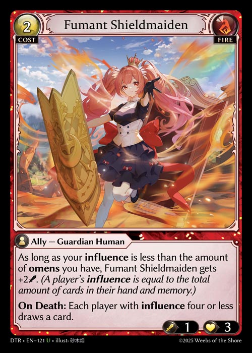 Fumant Shieldmaiden DTR-EN-121-Normal-Uncommon (U) - Distorted Reflections - Grand Archive Card