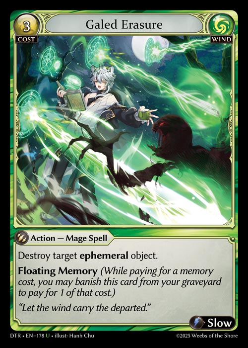 Galed Erasure DTR-EN-178-Normal-Uncommon (U) - Distorted Reflections - Grand Archive Card