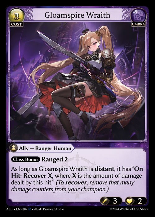 Gloamspire Wraith ALC-EN-207-Normal-Rare (R) - Alchemical Revolution - Grand Archive Card