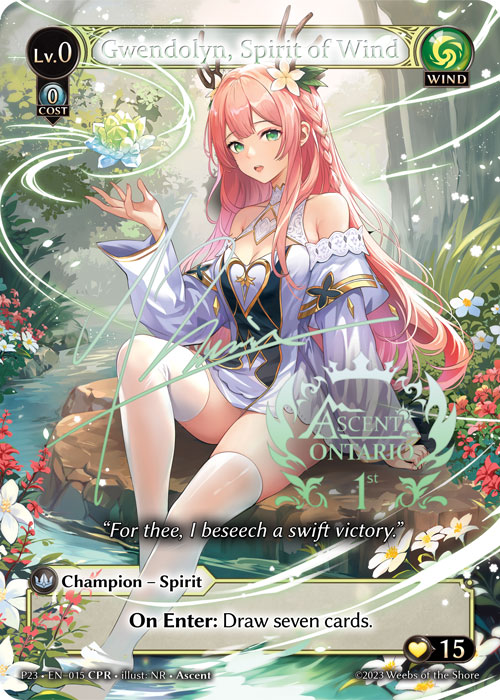 Gwendolyn, Spirit of Wind P23-EN-015-Normal-Collector Promo Rare (CPR) - Promotional 2023 - Grand Archive Card
