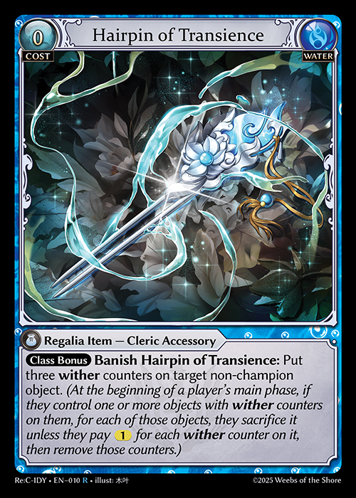 Hairpin of Transience ReC-IDY-EN-010-Normal-Rare (R) - Re:Collection Idyll Corsage - Grand Archive Card