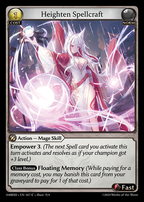 Heighten Spellcraft AMBSD-EN-027-Normal-Common (C) - Mortal Ambition Starter Decks - Grand Archive Card