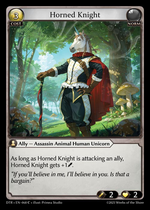 Horned Knight DTR-EN-068-Normal-Common (C) - Distorted Reflections - Grand Archive Card