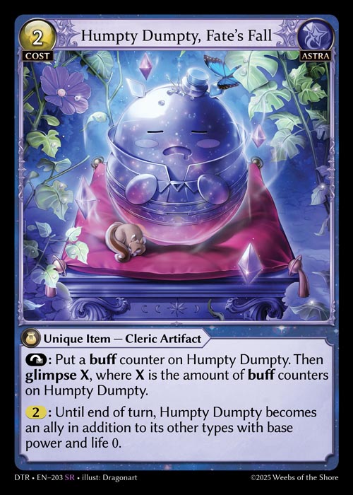 Humpty Dumpty, Fate's Fall DTR-EN-203-Normal-Super Rare (SR) - Distorted Reflections - Grand Archive Card