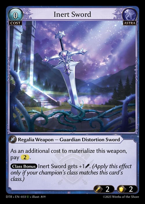 Inert Sword DTR-EN-033-Normal-Uncommon (U) - Distorted Reflections - Grand Archive Card