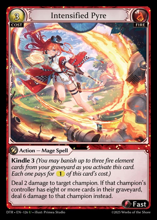 Intensified Pyre DTR-EN-126-Normal-Uncommon (U) - Distorted Reflections - Grand Archive Card