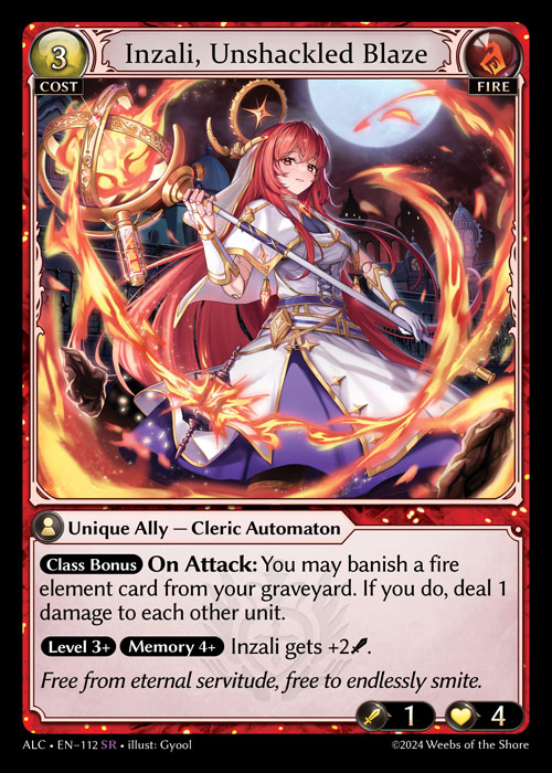 Inzali, Unshackled Blaze ALC-EN-112-Normal-Super Rare (SR) - Alchemical Revolution - Grand Archive Card