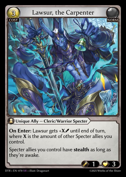 Lawsur, the Carpenter DTR-EN-070-Normal-Super Rare (SR) - Distorted Reflections - Grand Archive Card