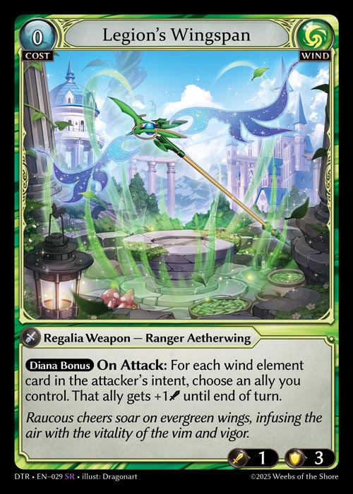 Legion's Wingspan DTR-EN-029-Normal-Super Rare (SR) - Distorted Reflections - Grand Archive Card