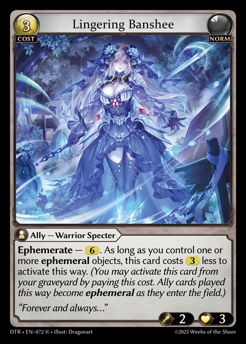 Lingering Banshee DTR-EN-072-Normal-Rare (R) - Distorted Reflections - Grand Archive Card