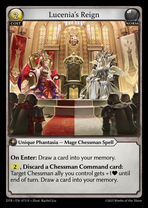 Lucenia's Reign DTR-EN-073-Normal-Rare (R) - Distorted Reflections - Grand Archive Card