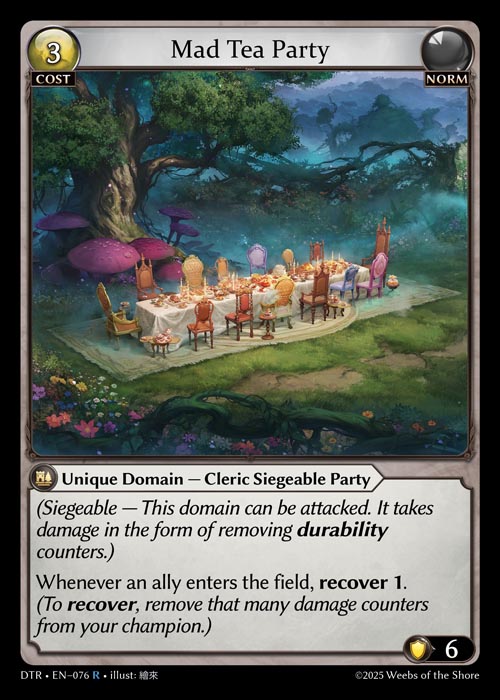 Mad Tea Party DTR-EN-076-Normal-Rare (R) - Distorted Reflections - Grand Archive Card