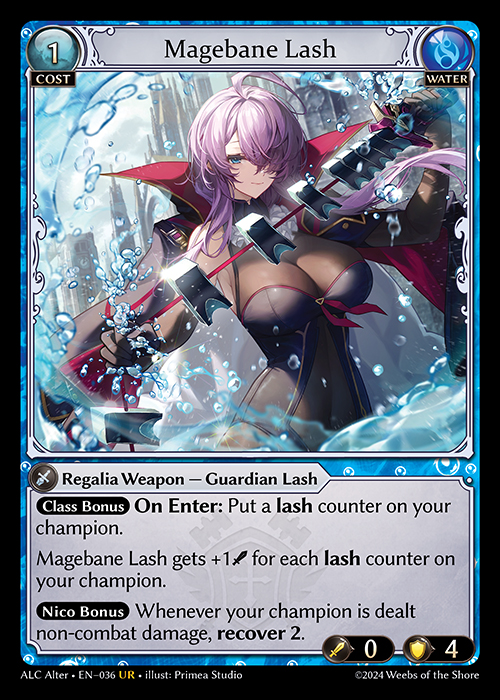 Magebane Lash ALC Alter-EN-036-Normal-Ultra Rare (UR) - Alchemical Revolution Alter Edition - Grand Archive Card
