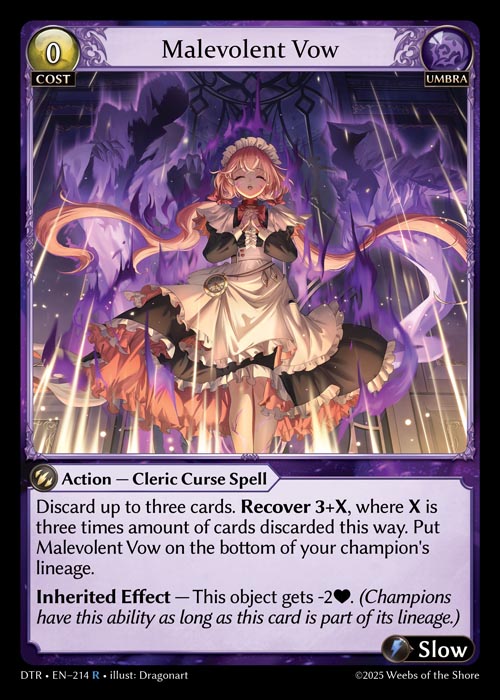 Malevolent Vow DTR-EN-214-Normal-Rare (R) - Distorted Reflections - Grand Archive Card