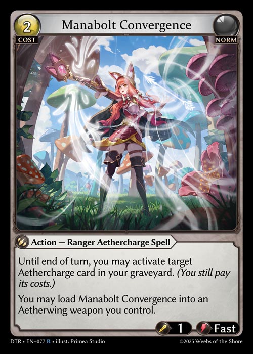 Manabolt Convergence DTR-EN-077-Normal-Rare (R) - Distorted Reflections - Grand Archive Card